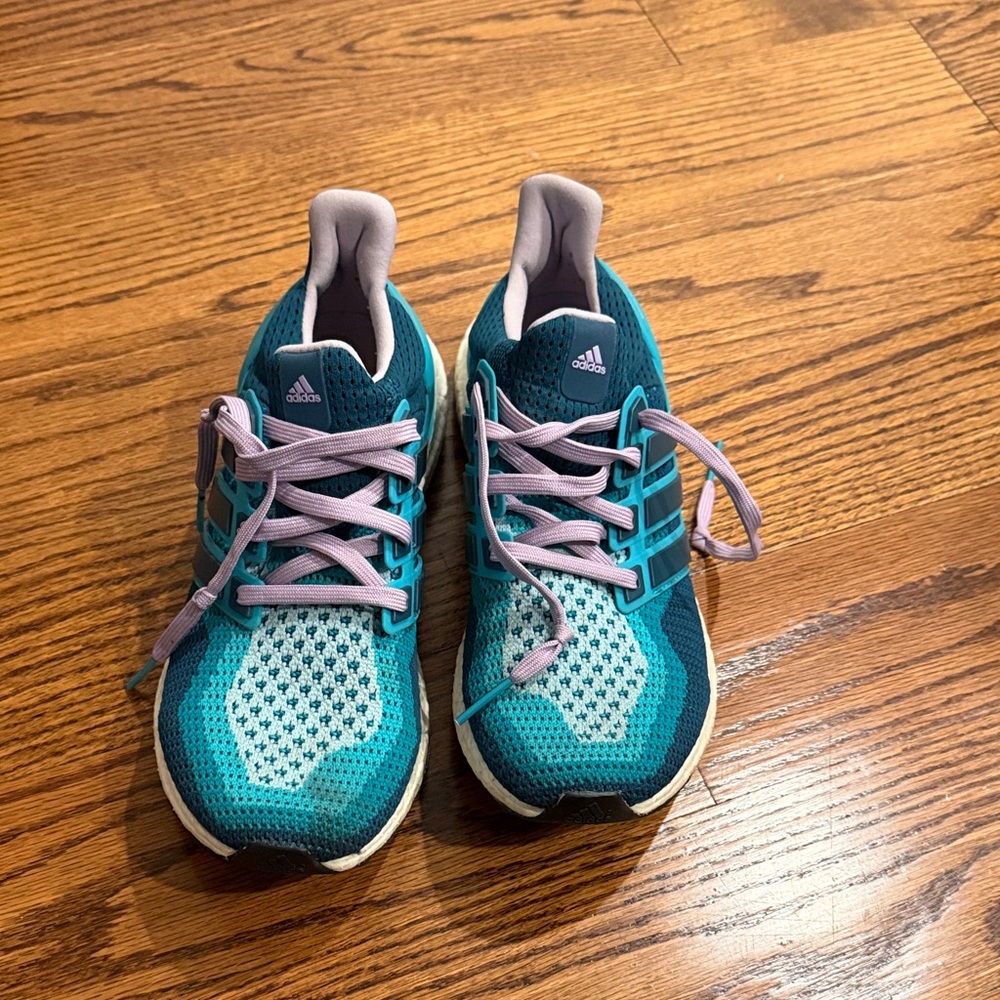 Adidas Turquoise and Lavender Sneakers